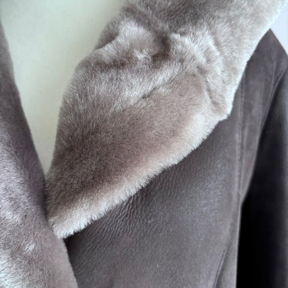 DANIER, GORGEOUS HOODED COAT MADE OF GENUINE LAMB FUR ( SHEARED AND DYED), SZ. S - Picture 6 of 14